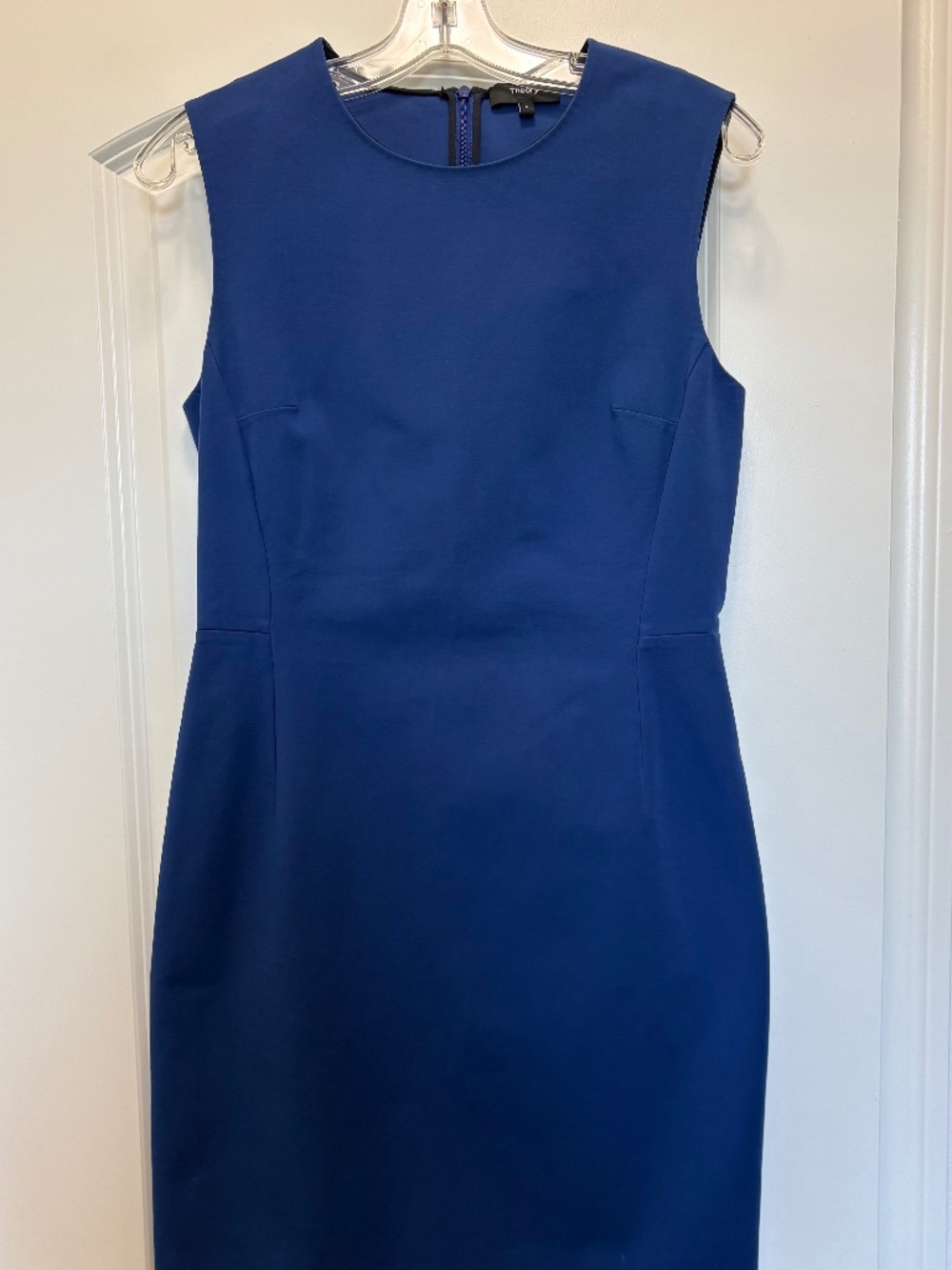 Theory navy blue sleeveless shift dress